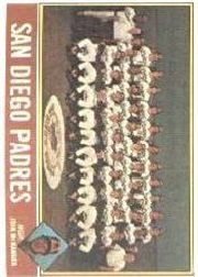 1976 Topps Baseball Cards      331     San Diego Padres CL/John McNamara
